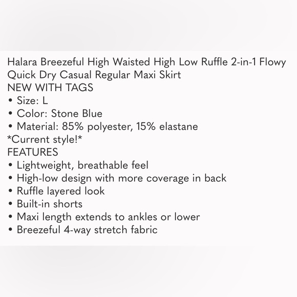 Halara Breezeful™ High Waisted Ruffle 2-in-1 Flowy Quick Dry Casual Maxi… - Picture 7 of 7
